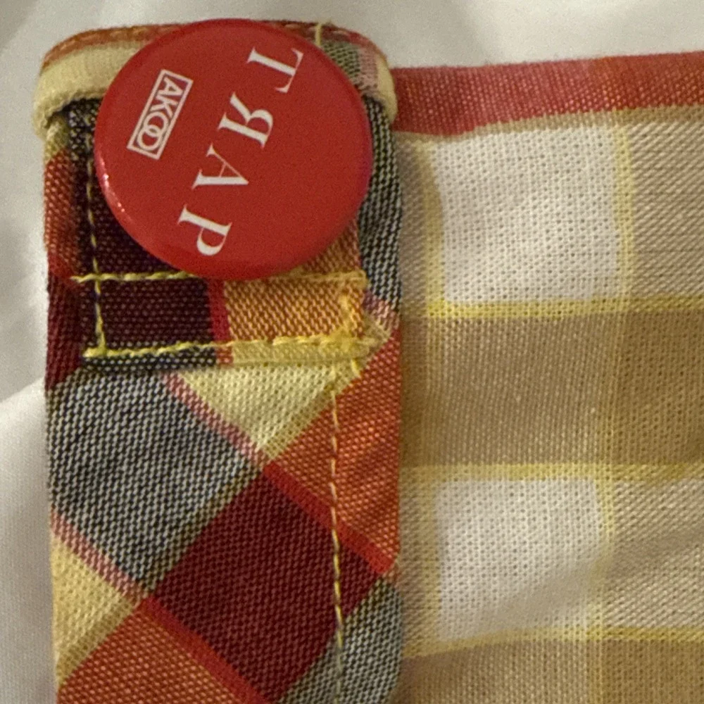 AKOO & Co Trust 80 Short Sleeve Shirt Men's L Button Front Plaid Red & Yellow - Picture 6 of 11